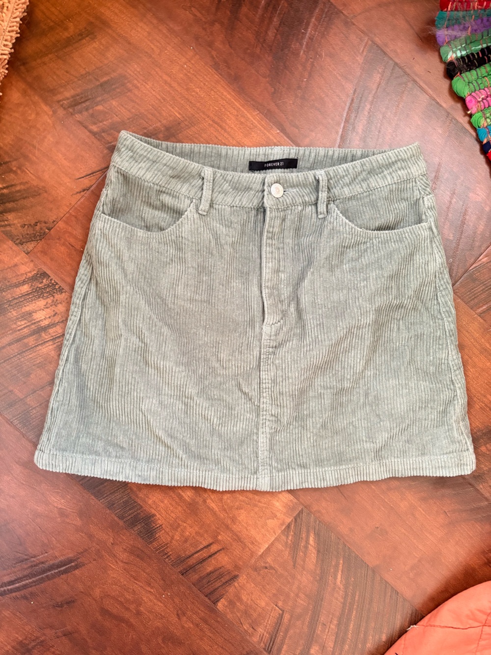 Forever 21 Corduroy skirt in Sage Green